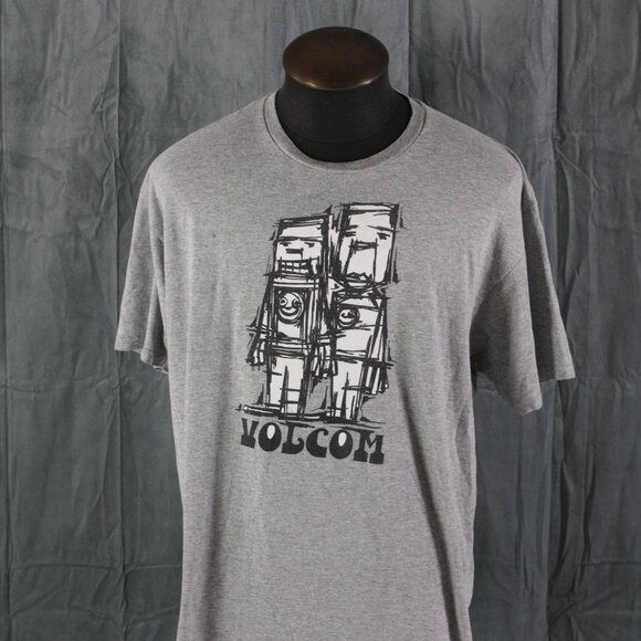 Retro Skateboard Shirt - Volcom Arty Robot Graphic - Men's XL - Picture 3 of 7